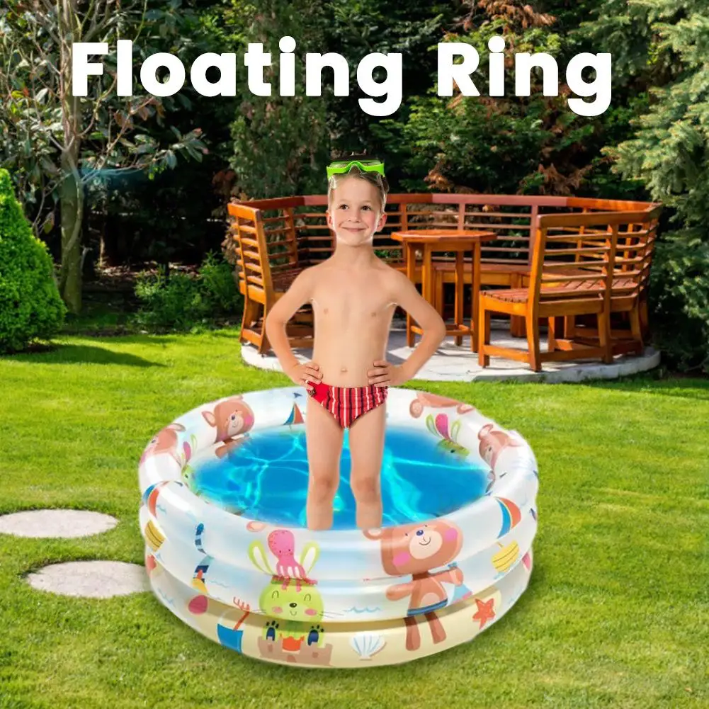 

Маленький надувной бассейн, портативное плавающее кольцо, водная Веселая игрушка для малышей, уличный газон, детский душ, бассейн, съемный б...