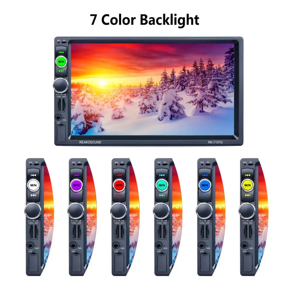 7 дюймов 2 Din Bluetooth Автомобильный мультимедийный Авто Стерео MP5 плеер GPS навигация AM