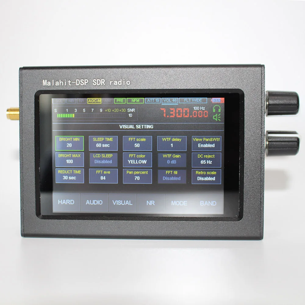 

Приемник Wirelwss 1,10c 50k-2 ГГц SDR, малахит с 2,4-дюймовым сенсорным ЖК-экраном, анализатор спектра DSP, шумоподавление