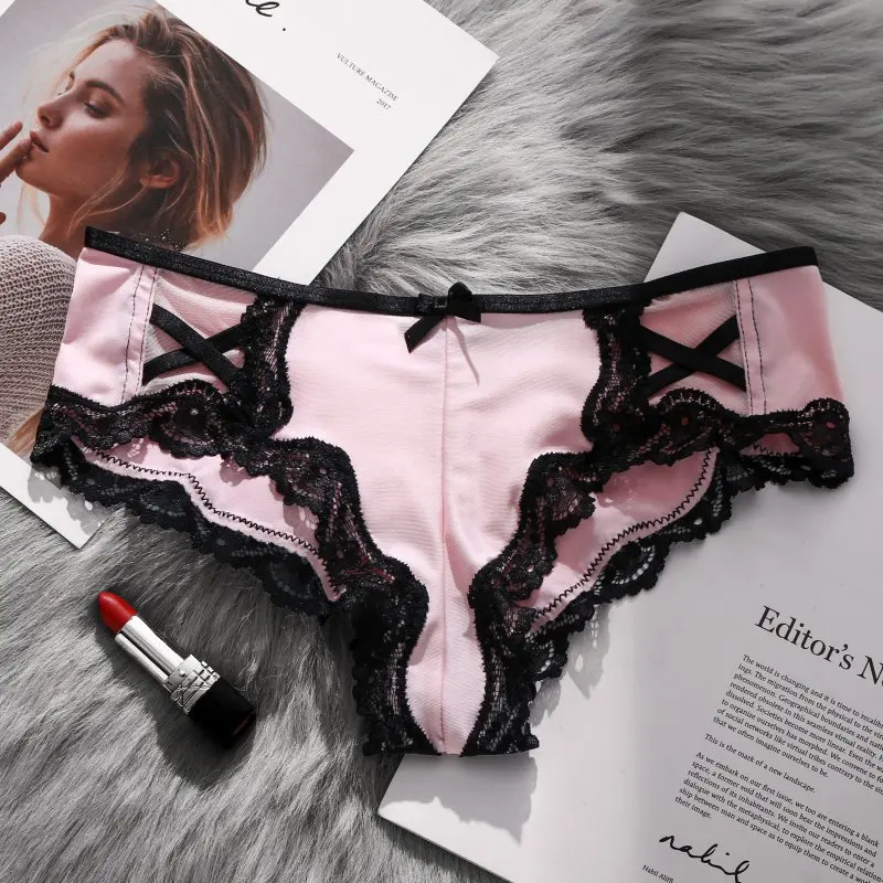 Сексуальные кружевные женские трусики с бантом модные красивые заниженной