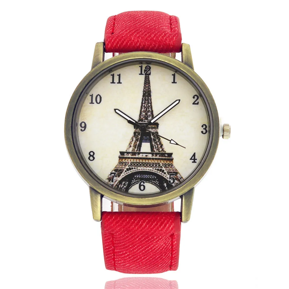 Часы с изображением Эйфелевой башни Женские винтажные наручные часы из