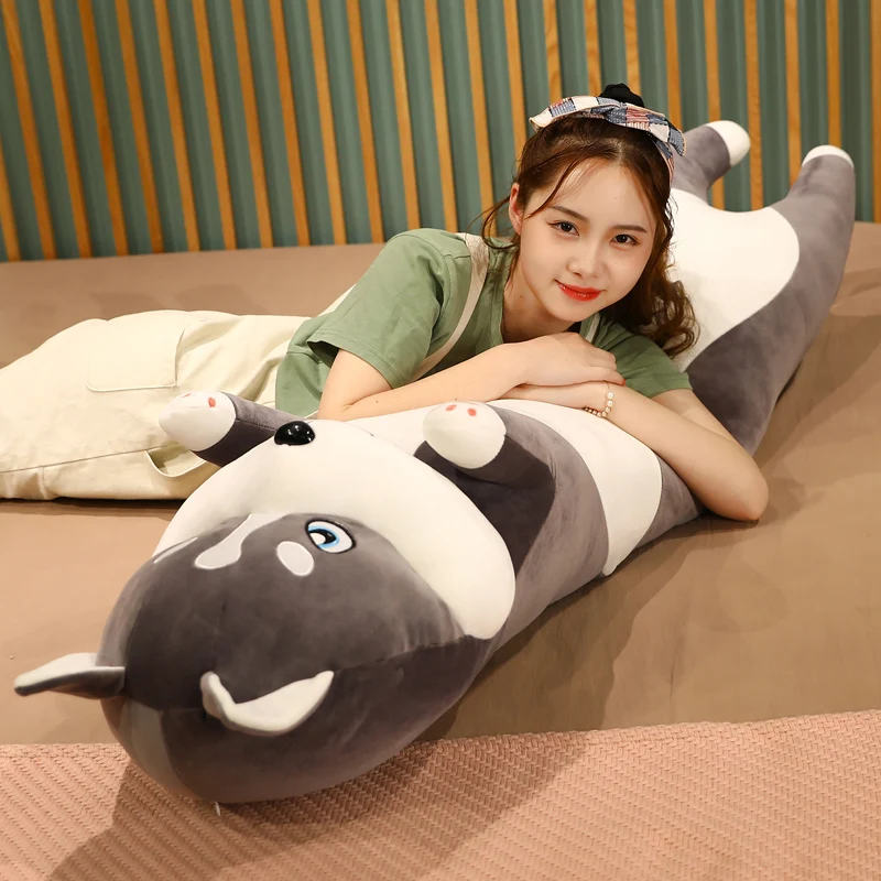 Barato Almohada Larga Kawaii De 120CM Para Niños Y Niñas, Peluches De Husky, Perro Suave De Peluche, Cojín Para Dormir, Regalos, 1 Ud.