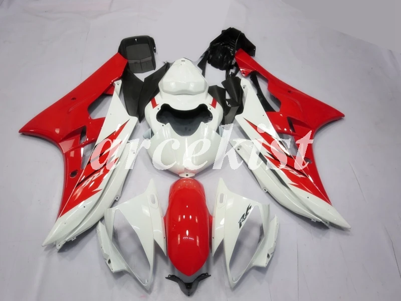 

New ABS Injection Mold Motorcycle Full Fairings Kit Fit for YAMAHA YZF-R6 2006 2007 R6 06 07 Custom Red white