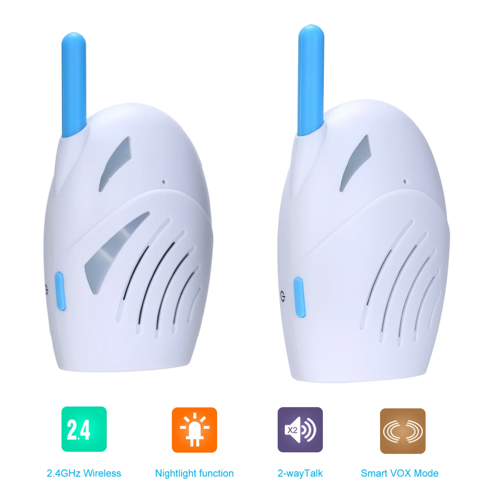 

2.4GHz Wireless Digital Audio Portable Baby Monitor 2 Way Talk Crystal Clear Baby Cry Detector Sensitive Transmission with music