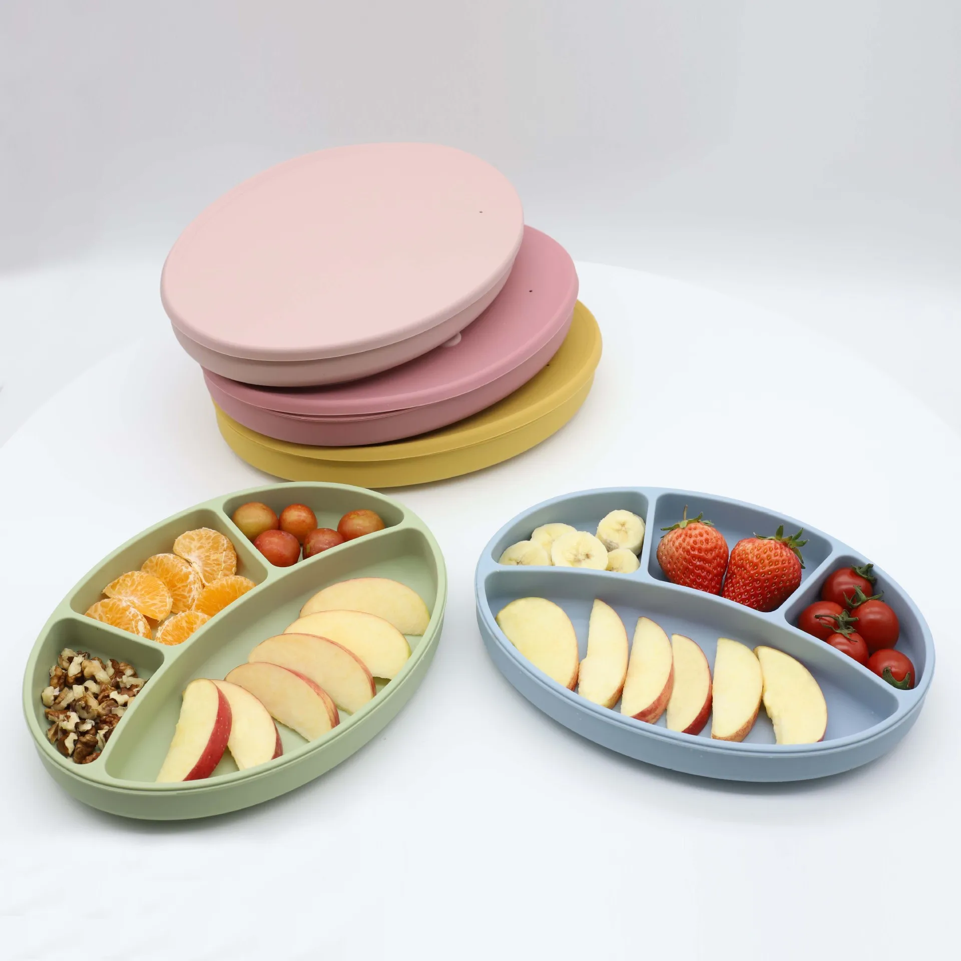 

Baby Silicone Sucker Plates Baby's Food Container Infant Snacks Storage Box Children Dishes Freezer Crisper Kids Tableware Plate