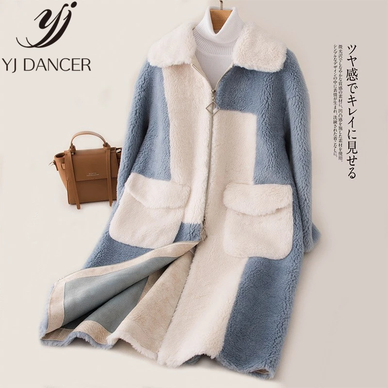 Новинка 2019 Корейская версия Кашемировое зимнее меховое пальто из ягненка