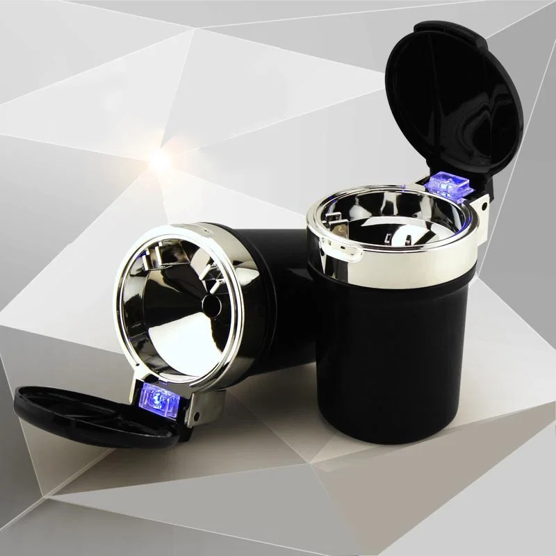 

1PCS Car LED Ashtray Garbage Coin Storage Cup Container Cigar Ash Tray Car Styling Universal Size Ashtrays