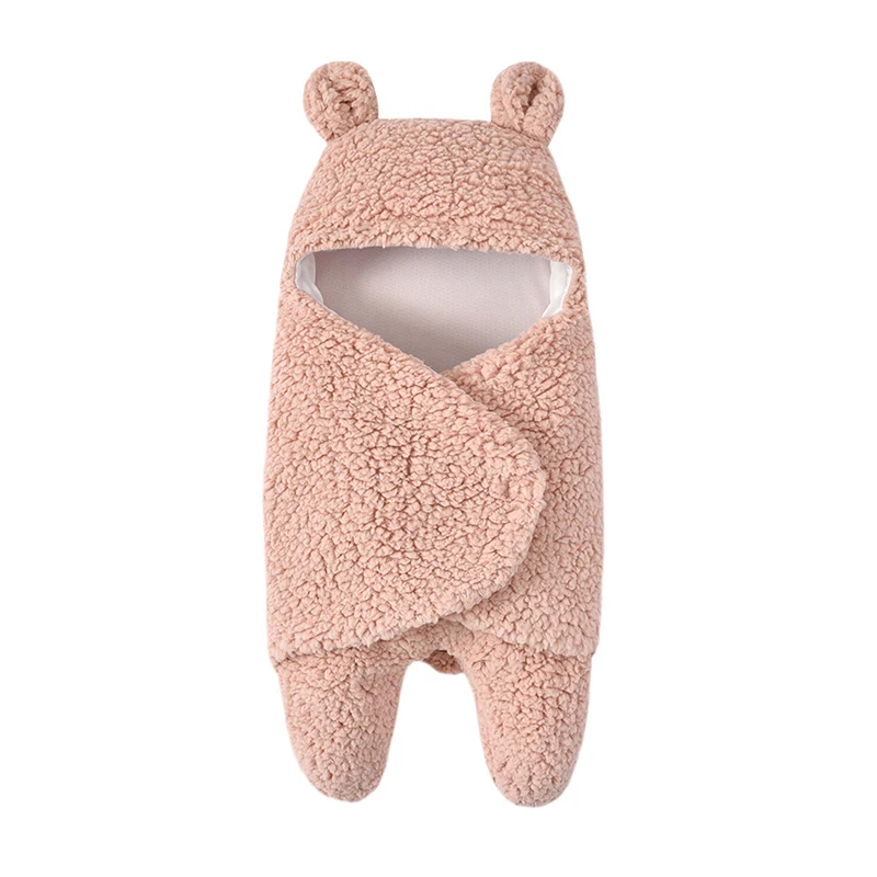 

Newborn Baby Soft Swaddle Thickening Warm Baby Boy Girl Blanket Wrap Newborns Sleeping Bag Flannel Bedding Blanket 55*29cm