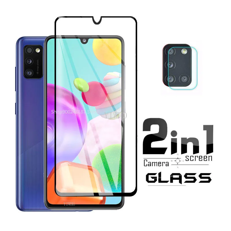 

2 in 1 For Samsung Galaxy A41 Glass Phone Screen Film Protector Tempered Glass For Samsung A41 Glass For Galaxy A41 SM-A415F/DSN