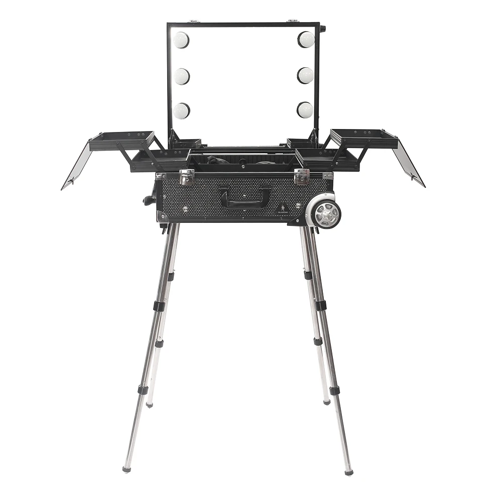 Новый стиль салон макияж станция с полным зеркалом DB9618K портативный для макияжа