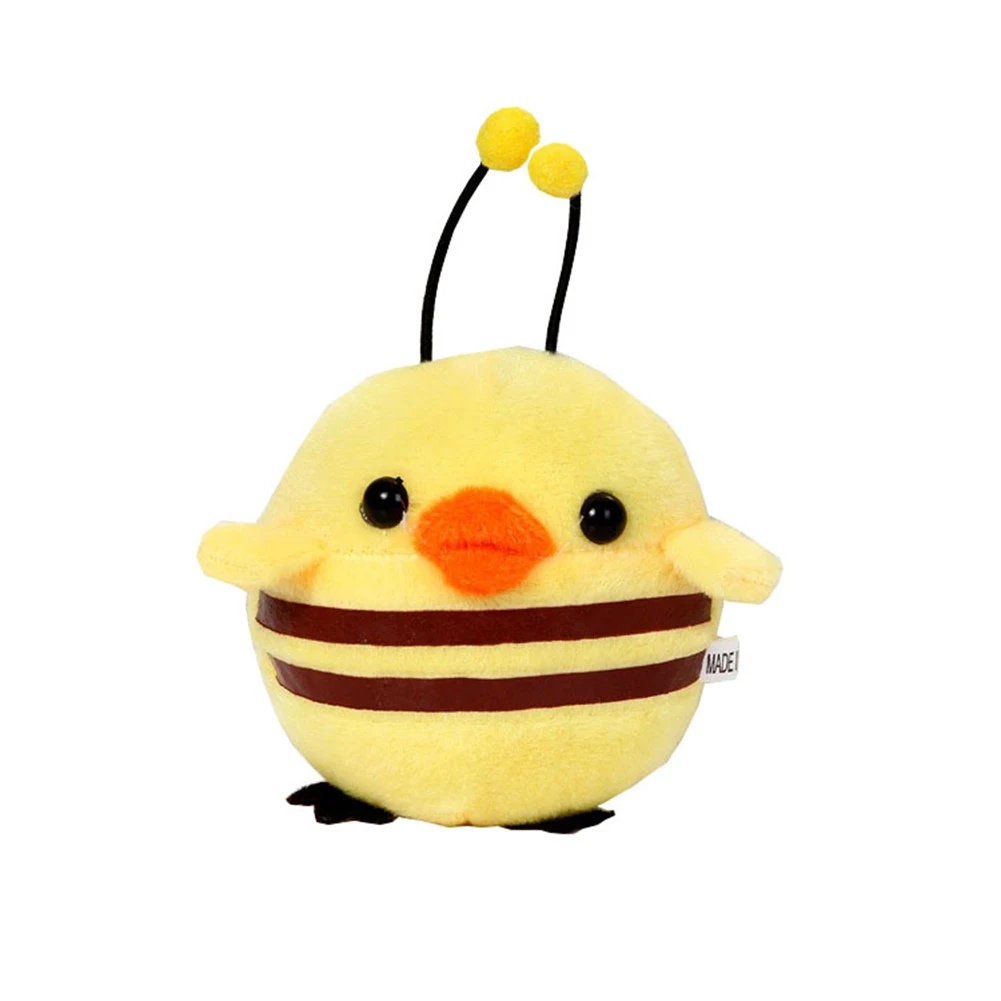 

1Pcs 13CM New Creative Christmas Gift Chick Turned Into A Bee Doll Pendant Plush Toy Animal Stuffed For Girls&Boys Toys