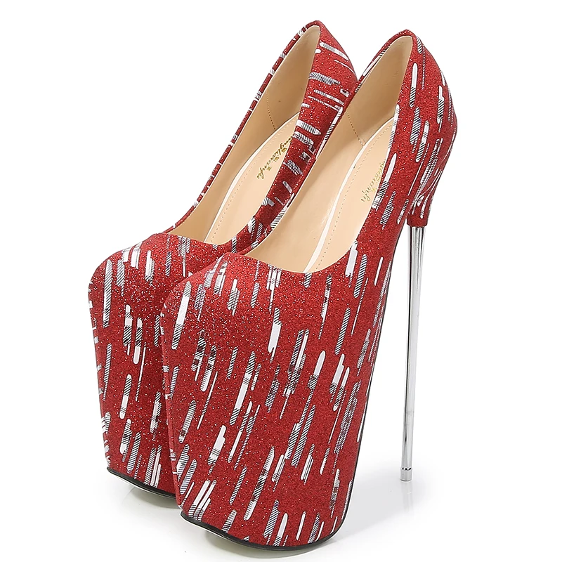 

Sexy 22cm Extreme High Heels Shoes Woman Platform Fashion Grey Red Heeled Pumps Women Lady Big Size Stripper Fetish Party Shoes