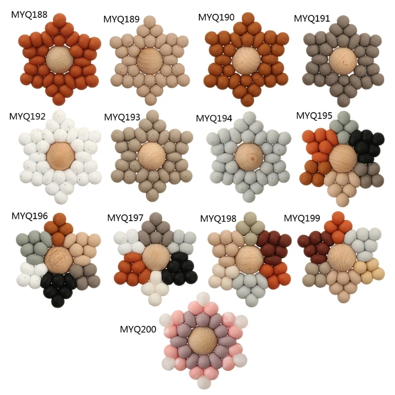 

1PC Baby Teether Gym Play Beech Toy Teething Bracelet Pendant Food Grade Silicone Beads Montessori Baby Products Toys