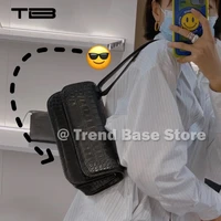 trend base crocodile pattern flip fashion womens square bag single shoulder messenger tofu bag