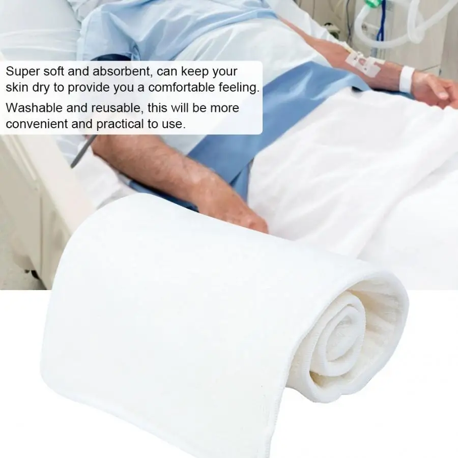 Adjustable 4 Layers Adult Elder Washable Absorbant Breathable Cloth Nappy Liner Diaper Insert Pad for Elderly Disabled