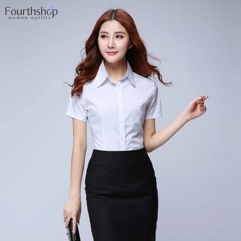 блузка женская рубашка Женские топы и блузки с коротким рукавом однотонные белые
