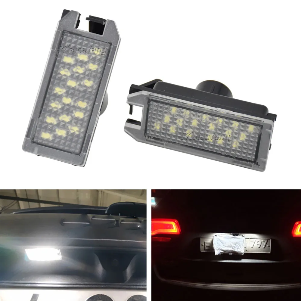 68228930AA 2PCS LED License Number Plate Lights For Jeep Grand Cherokee 2014-2020 Compass Patriot Fiat 500 2013-2019 Maserati