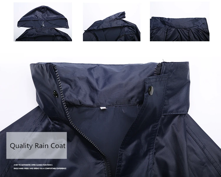 Fashion Reflective Waterproof Rain Coat Suit Motorcycle Brand Men 3 Sizes 420D Oxford Raincoat Quality Rain Wear Pants Coat Set