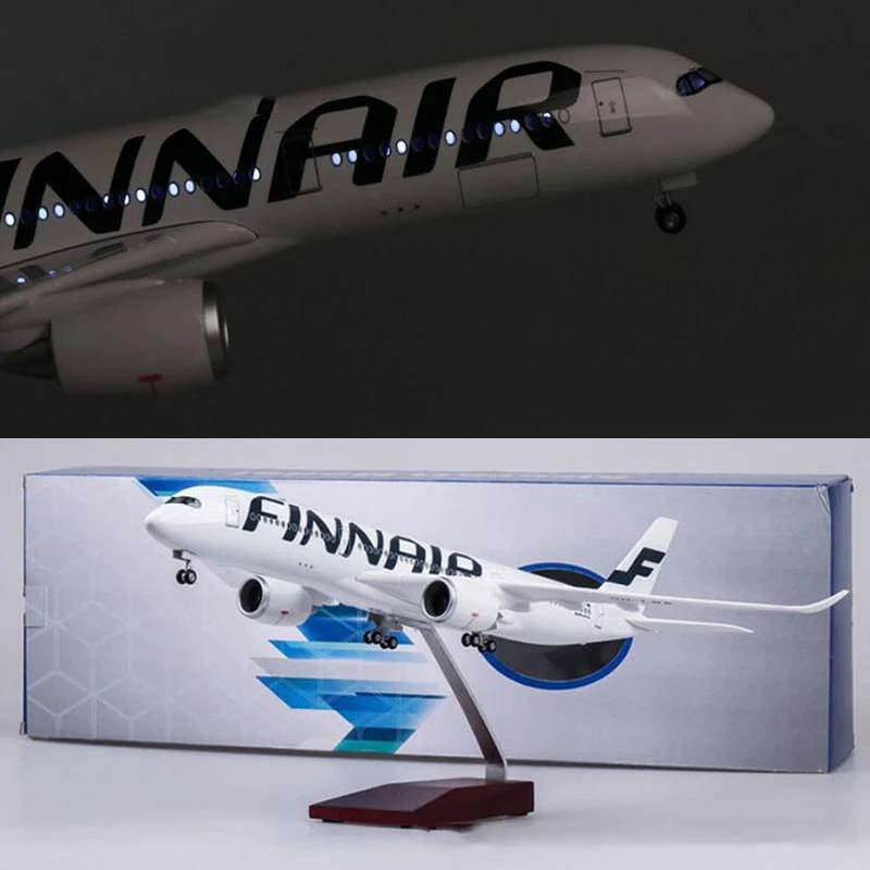Самолет самолета 47 см 1/142 модель Аэробус A350 Finland FINNAIR легкий литая для коллекции