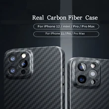 100% Real Aramid Carbon Fiber Case For IPhone 12 mini 11 Pro Max Matte Black Phone Cover Compatible MagSafe Charger