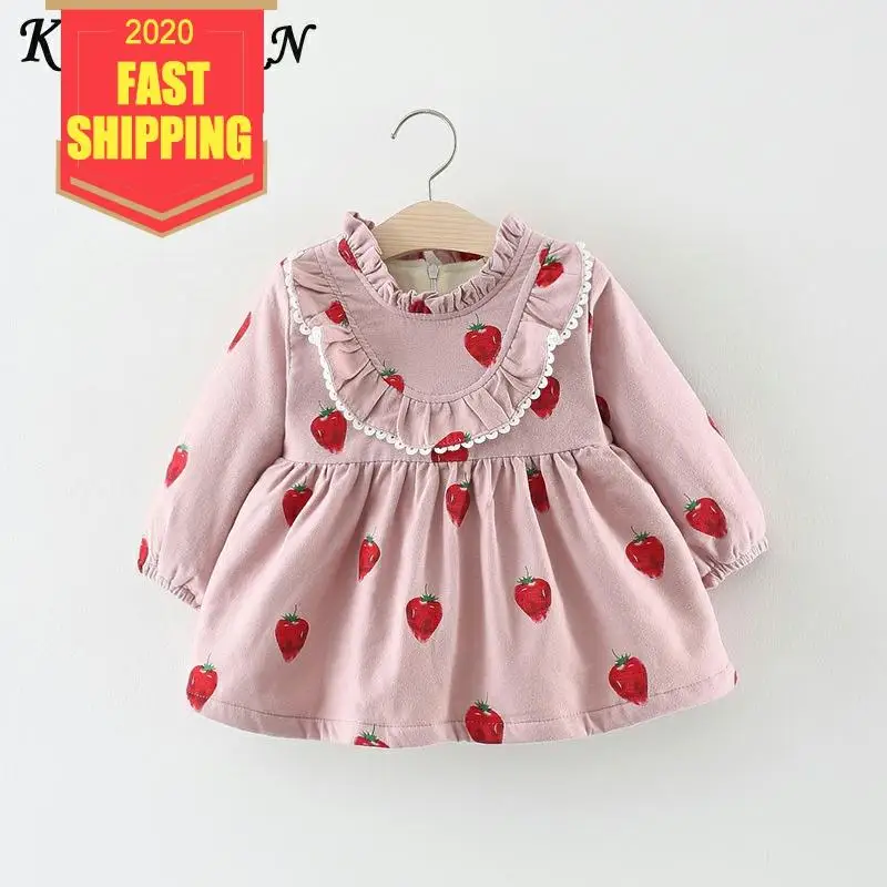 Keelorn 2020 Ограниченная серия новое платье для малышей с рисунком клубники Vestido