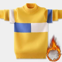 boys girls sweater knitting cotton 2021 yellow warm winter autumn plus thicken velvet baby%c2%a0kids teenagers children clothing