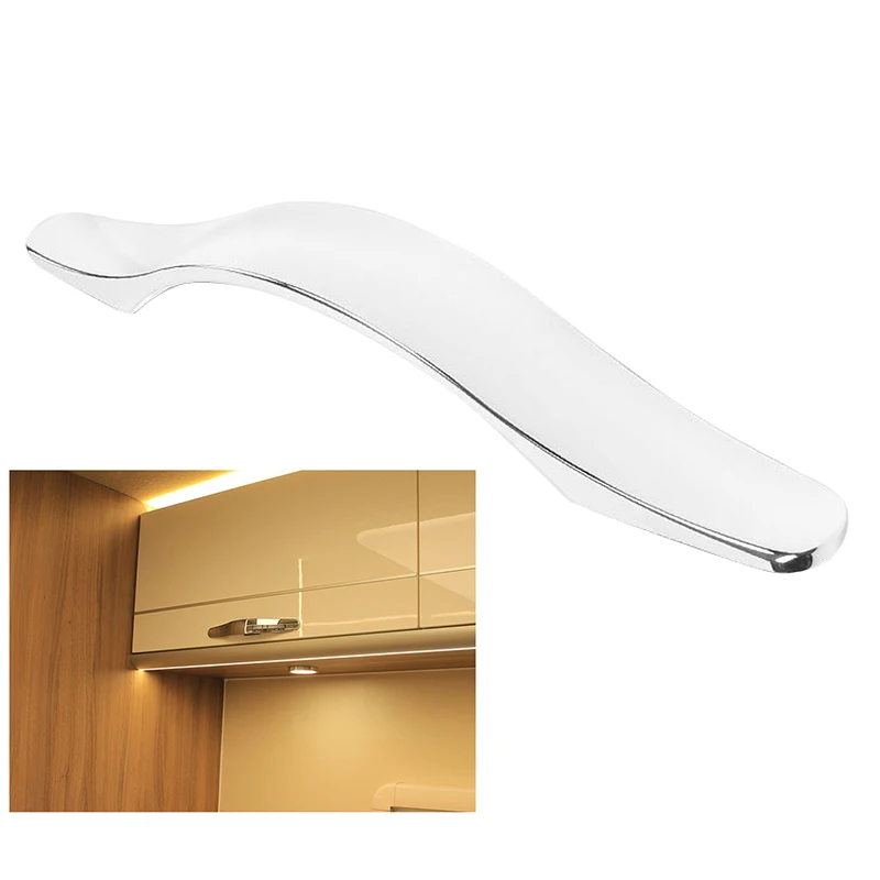 

Door Handle Button Lock Push Button Pull Handle Latch Knob Chrome Arc Cabinet Lock for Trailer Caravan Truck Camper