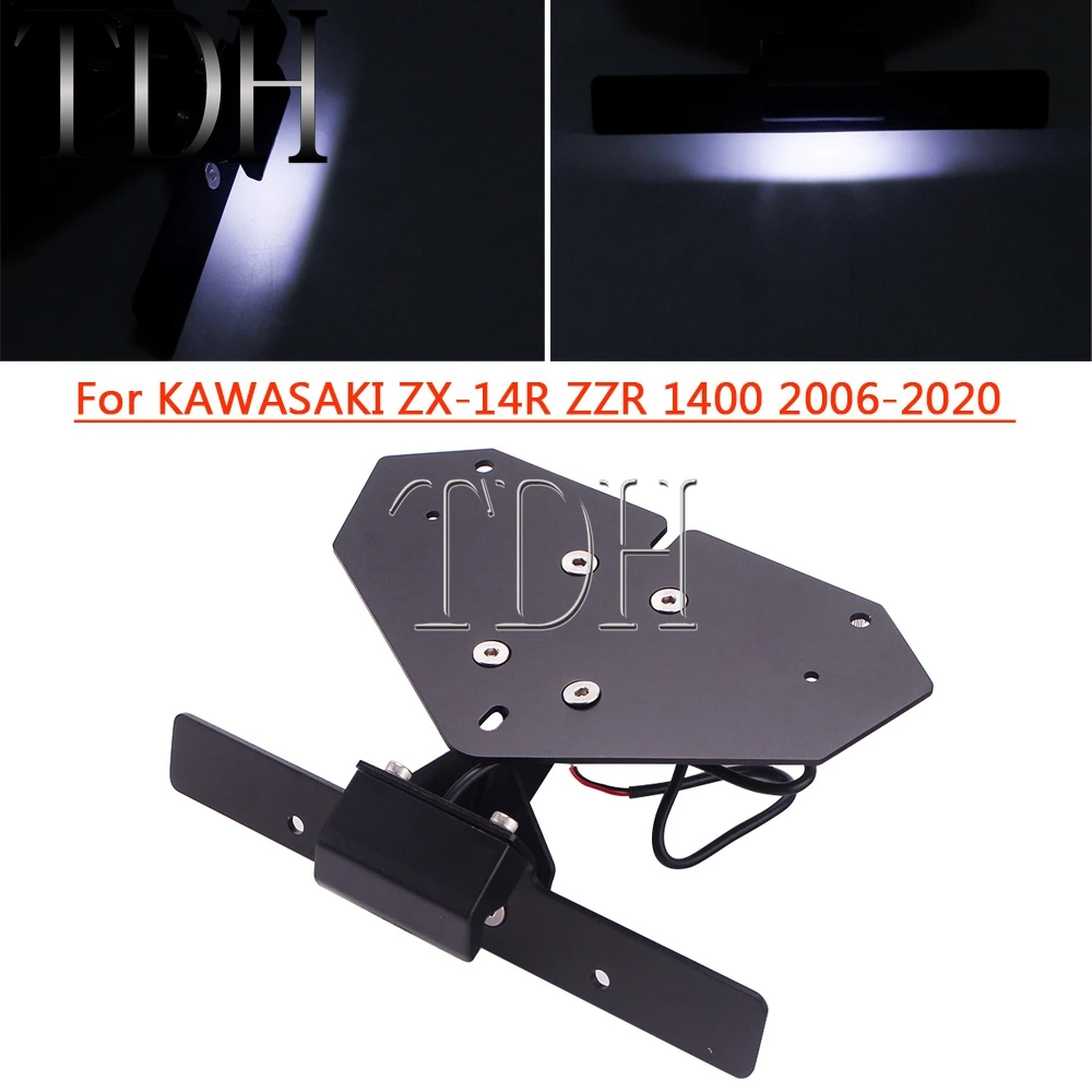 

Motorcycle Accessories License Plate Holder Bracket For Kawasaki ZX-14R ZZR 1400 06-2020 Tail Tidy Fender Eliminator w/LED Light