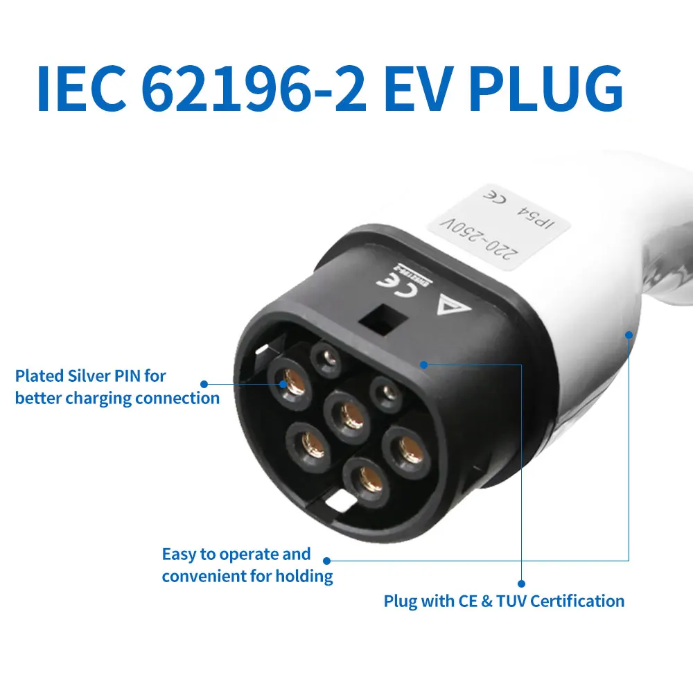 EVSE вход EV Зарядные станции 32A 1/3 фазовый разъем IEC 62196 2 Type2 электрический