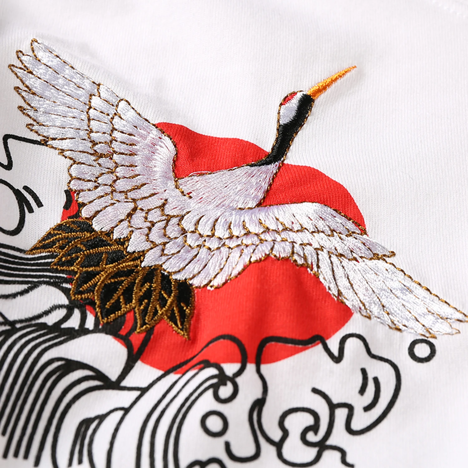 Футболка мужская оверсайз с принтом журавлей Tengyun модная тенниска в стиле