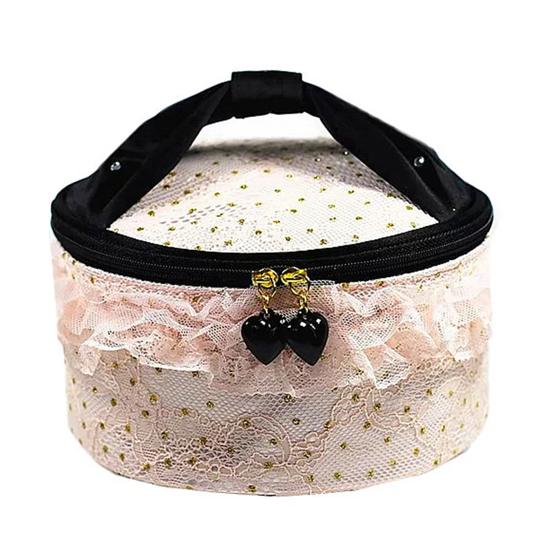 Качественная брендовая косметичка на молнии круглой формы для макияжа HM10GH |