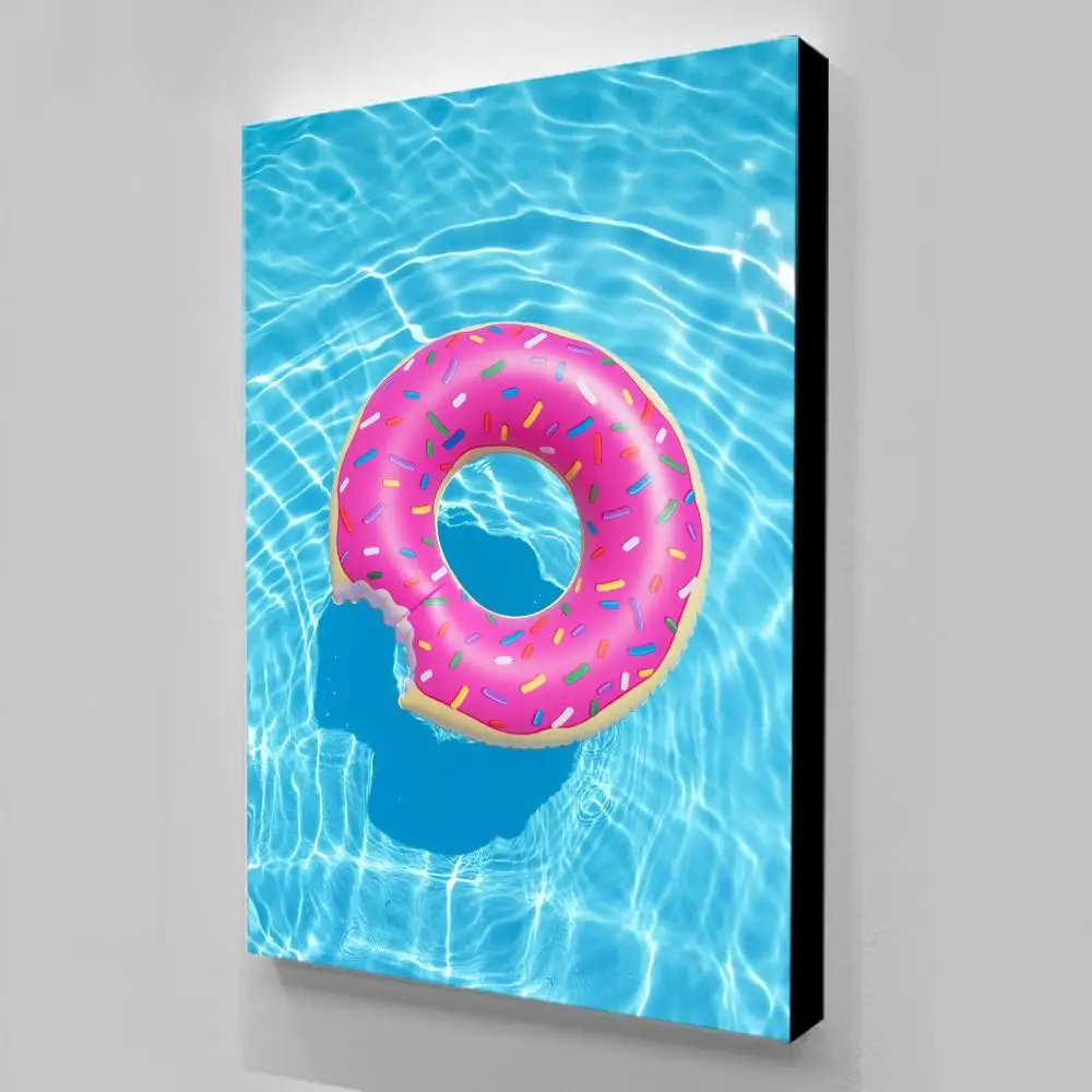 Модульный постер с изображением пончиков в бассейне домашний декор простые