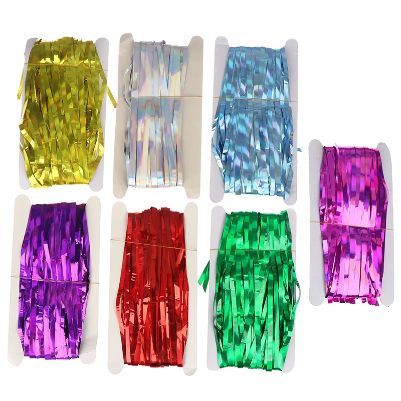 1*2 м золотые серебристые металлические блестки из фольги бахрома занавеска для