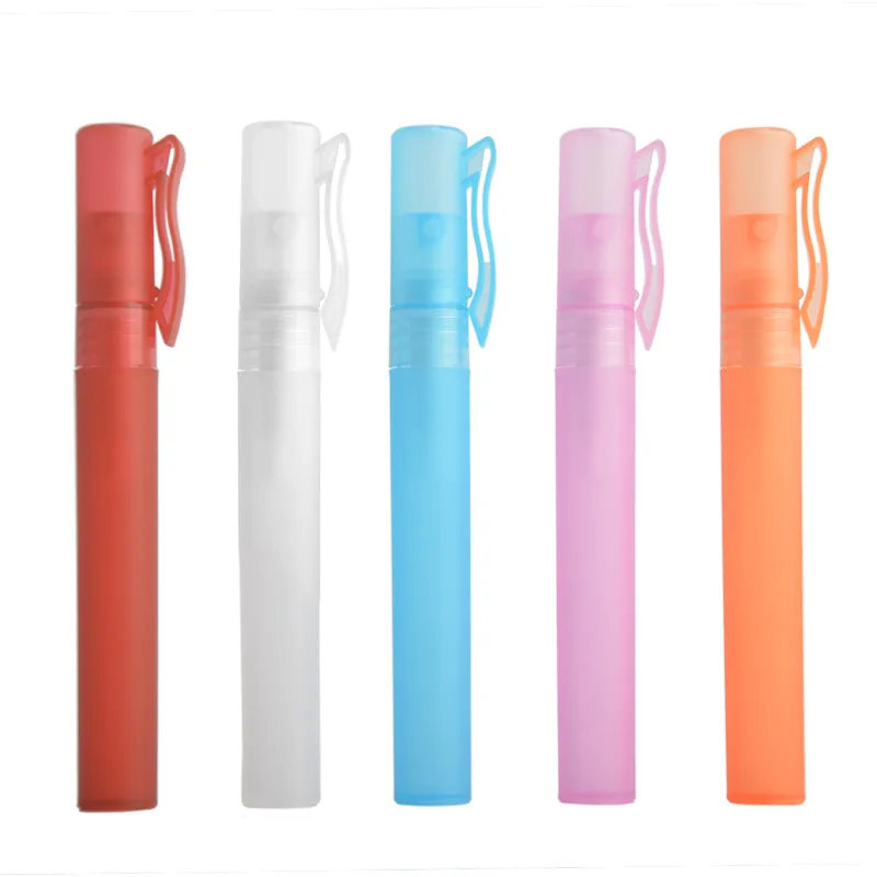 

5Pcs 10ml Plastic Pen Shape Perfume Bottle Spray Bottles, Sample Small Empty containers fragrances Atomizer refillable Colored