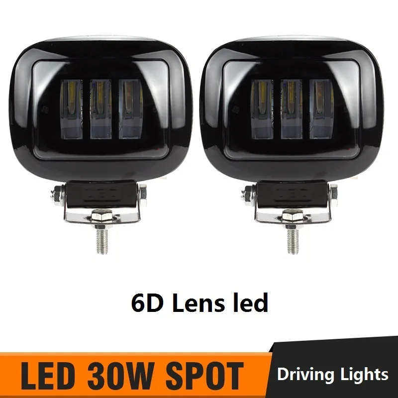 

30W 12V 6D объектив бар светодиодный дальнего света рабочий светильник круглый квадратном головной светильник для авто внедорожный ATV 4x4 мотоци...