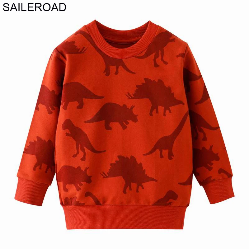 9065 same picture SAILEROAD Осенние детские кофты Dinosaur Toddler Kid Baby Girl Boy Одежда с длинным рукавом Мультфильм Печатные футболки Топы - Цвет: 9065 same picture