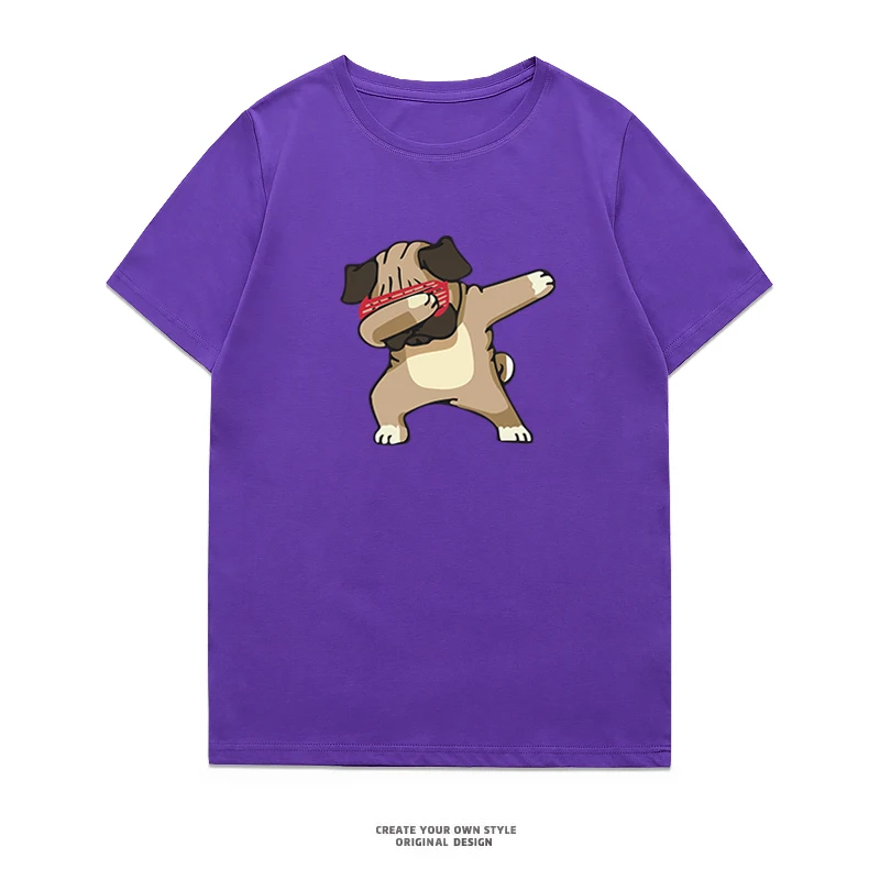 

Мужская футболка с коротким рукавом и мультипликационным принтом собаки, новинка 2021, летняя мужская повседневная брендовая футболка с коро...