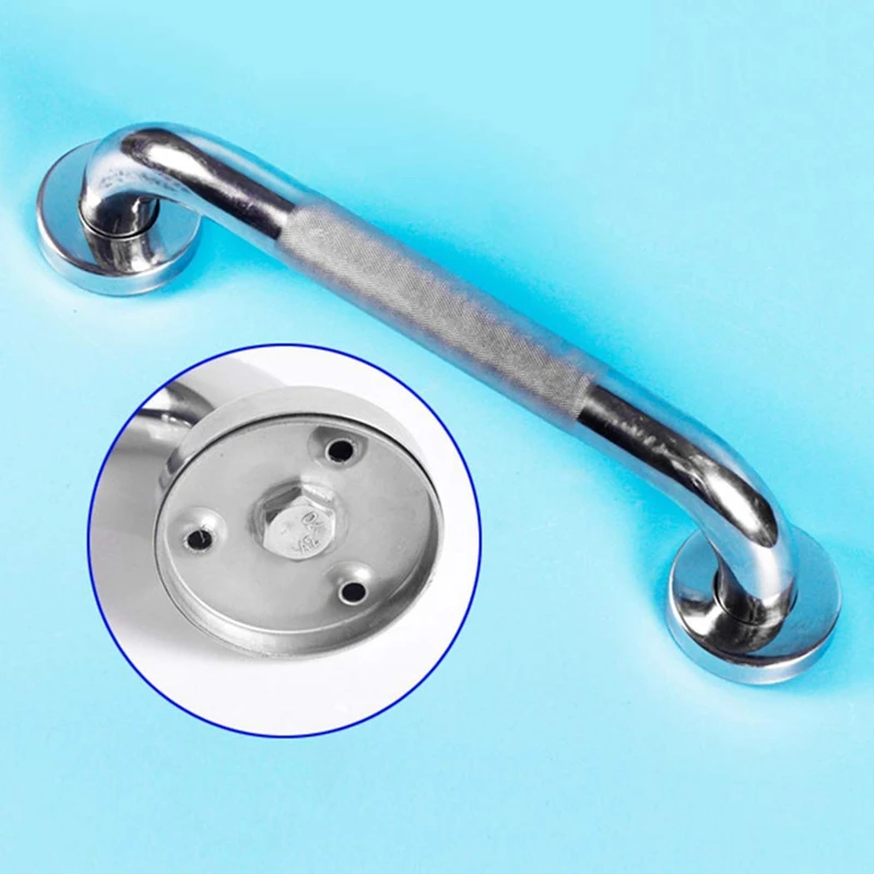 Stainless Steel Bath Grab Shower Handle with Anti-Slip Grip - Disabled Elderly Children Mobility &amp Daily Living Aids Assist Safe |