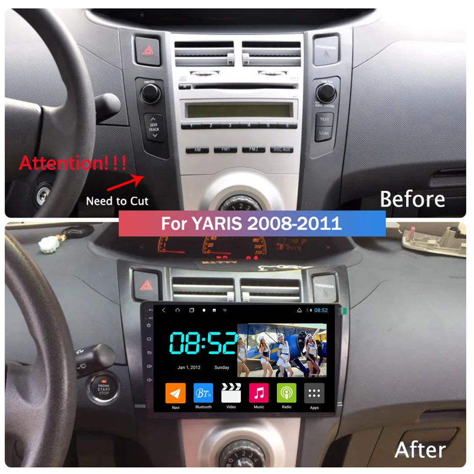 Android 8 1 автомобильный DVD 1din мультимедийная система Navi для Toyota yaris 2008-2011