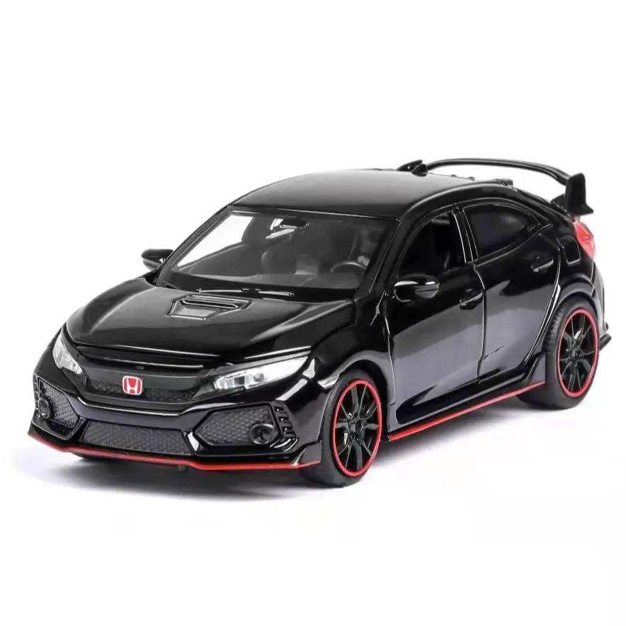 

Модель автомобиля Honda Civic 1:32 из сплава, имитация силы управления звуком и светильник, коллекция игрушек в подарок