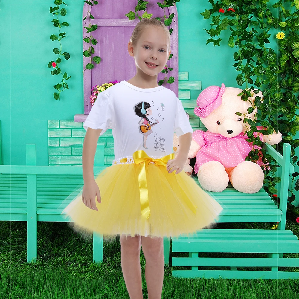 Юбка Тюлевая короткая для девочек-подростков юбка-пачка танцев белая желтая