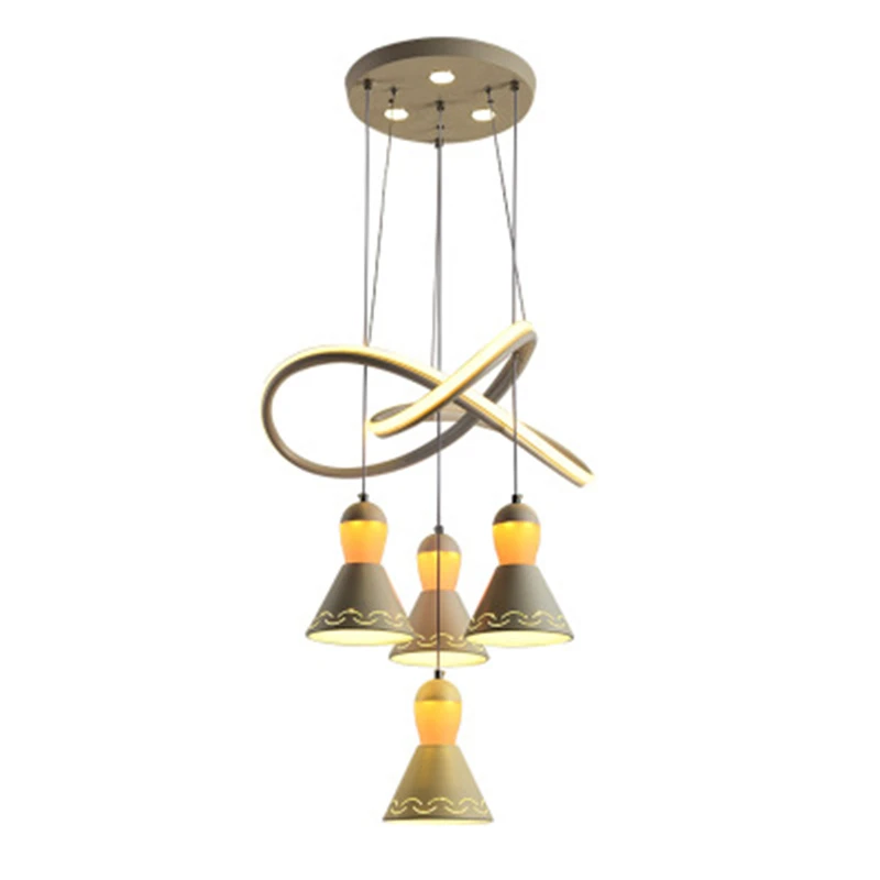 Kopen Moderne Eenvoudige Led Eetkamer Lamp Drie Creatieve Acryl Woonkamer Eetkamer Lamp Bar Koffie Shop Gepersonaliseerde Lamp Led-lampen Ac