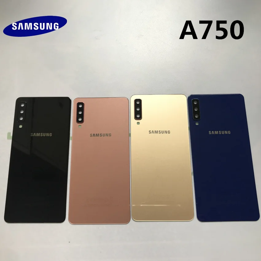 Samsung Galaxy A7 A750 A750F A750FD задняя крышка батарейного отсека задняя крышка Корпус Запасные части+ Ушная камера стеклянная рамка объектива