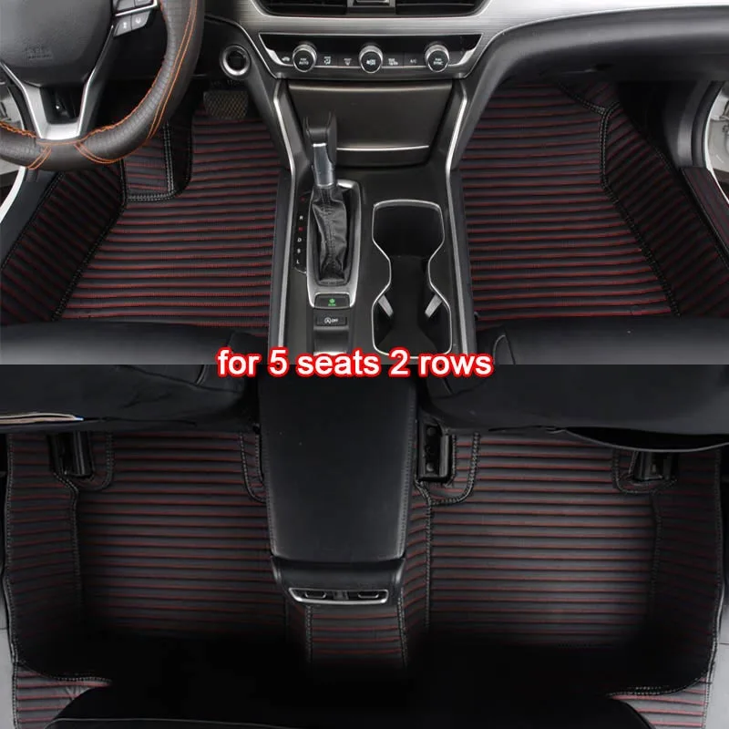 black red 2 rows KADULEE изготовленный на заказ автомобильный коврик для Mazda 3 cx3 5 6 8 CX-5 CX-7 MX-5 CX-9 CX-4 atenza коврики стайлинга автомобилей, автомобильные аксессуары - Название цвета: black red 2 rows