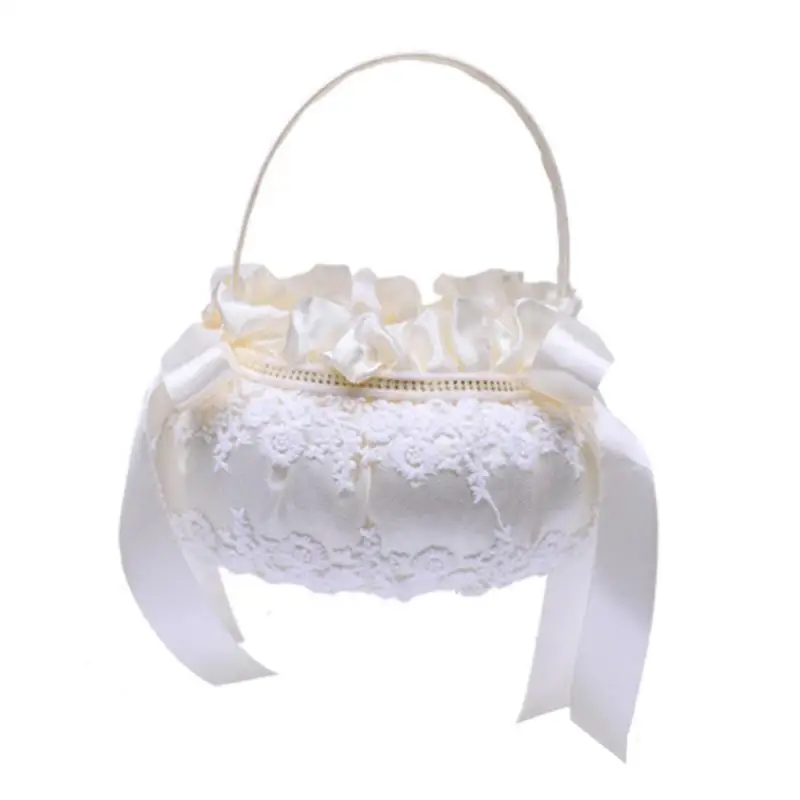 1 шт Свадебная корзинка с цветком для девочек классическая Вышивка переносная