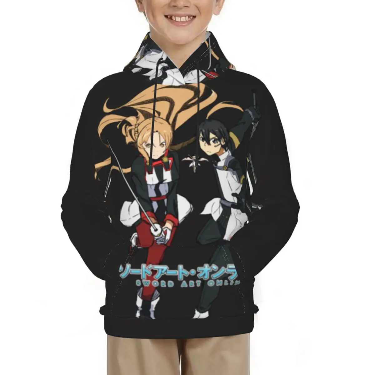 

Толстовка SAO Boy с 3D принтом, пуловер, Аниме Толстовка с капюшоном