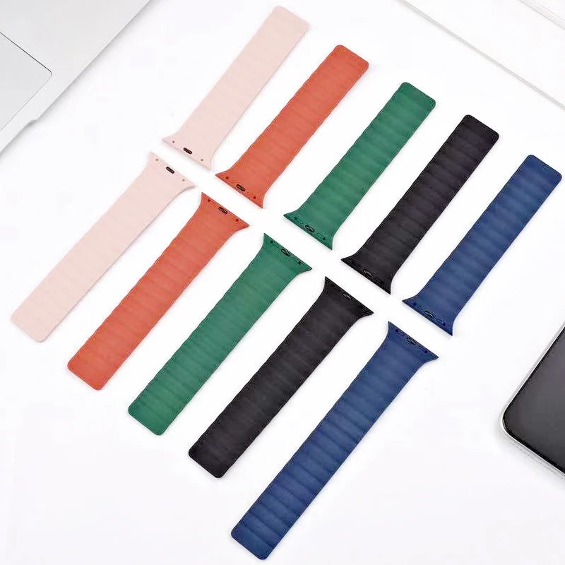 

Новинка, для apple watch, силиконовый магнитный ремешок на присоске iwatch6, кольцо из силикагеля, магнитный ремешок для часов apple