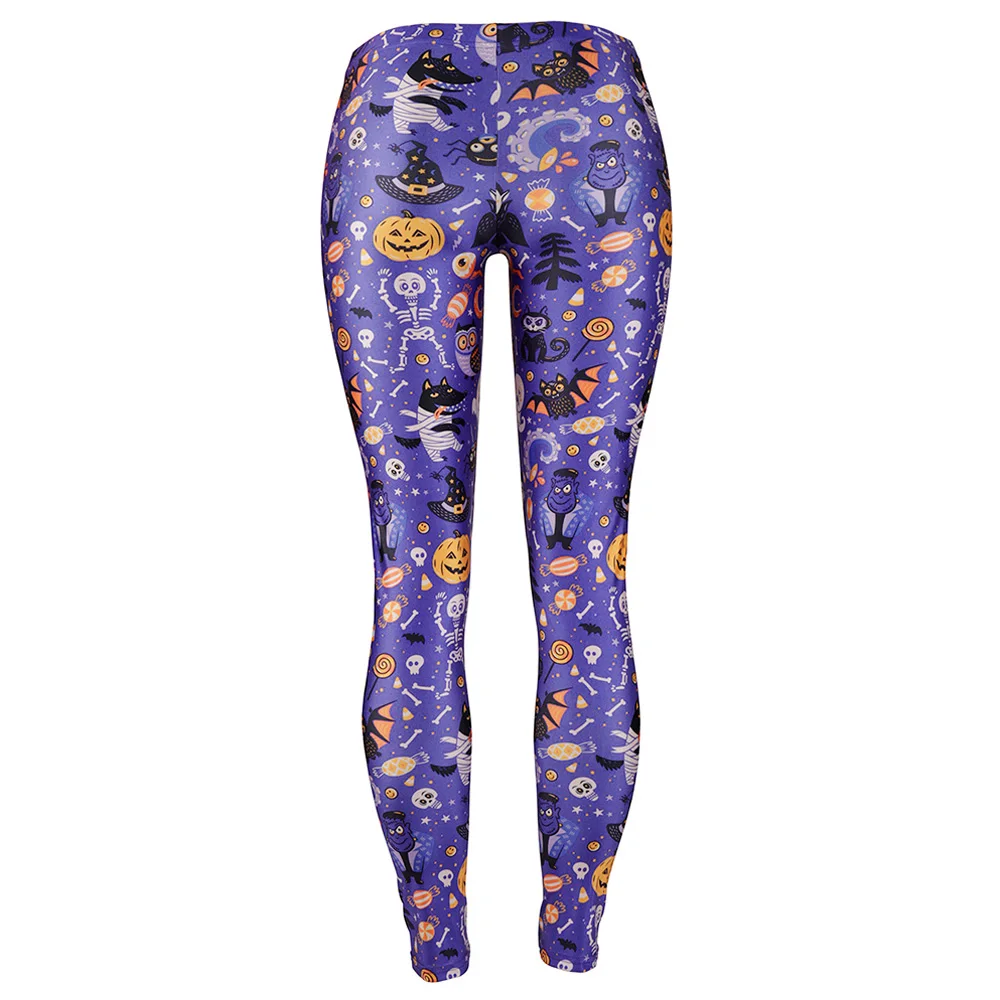 Zexxxy женские модные брюки на Хэллоуин элементы узких брюк леггинсы с эластичной