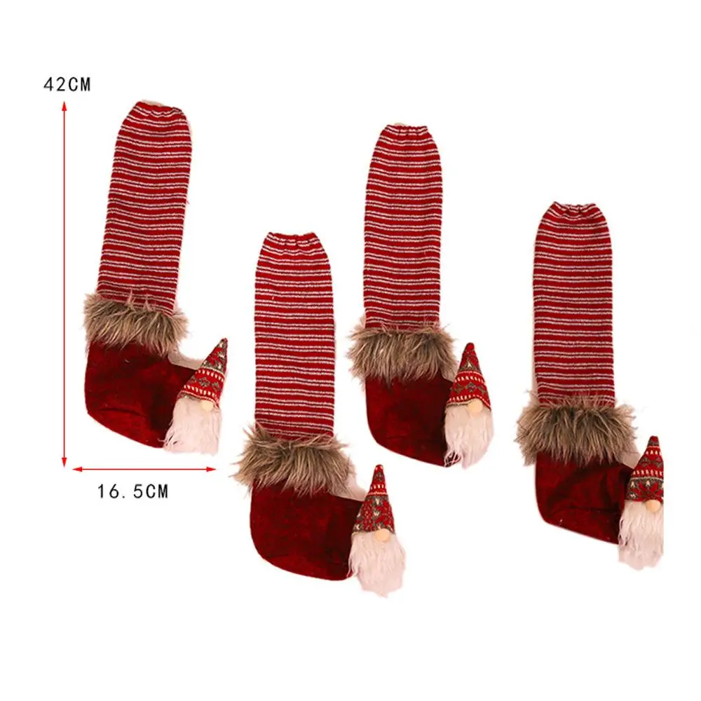 Рождественское украшение подставки для ножек стула стола чехол мебели защита