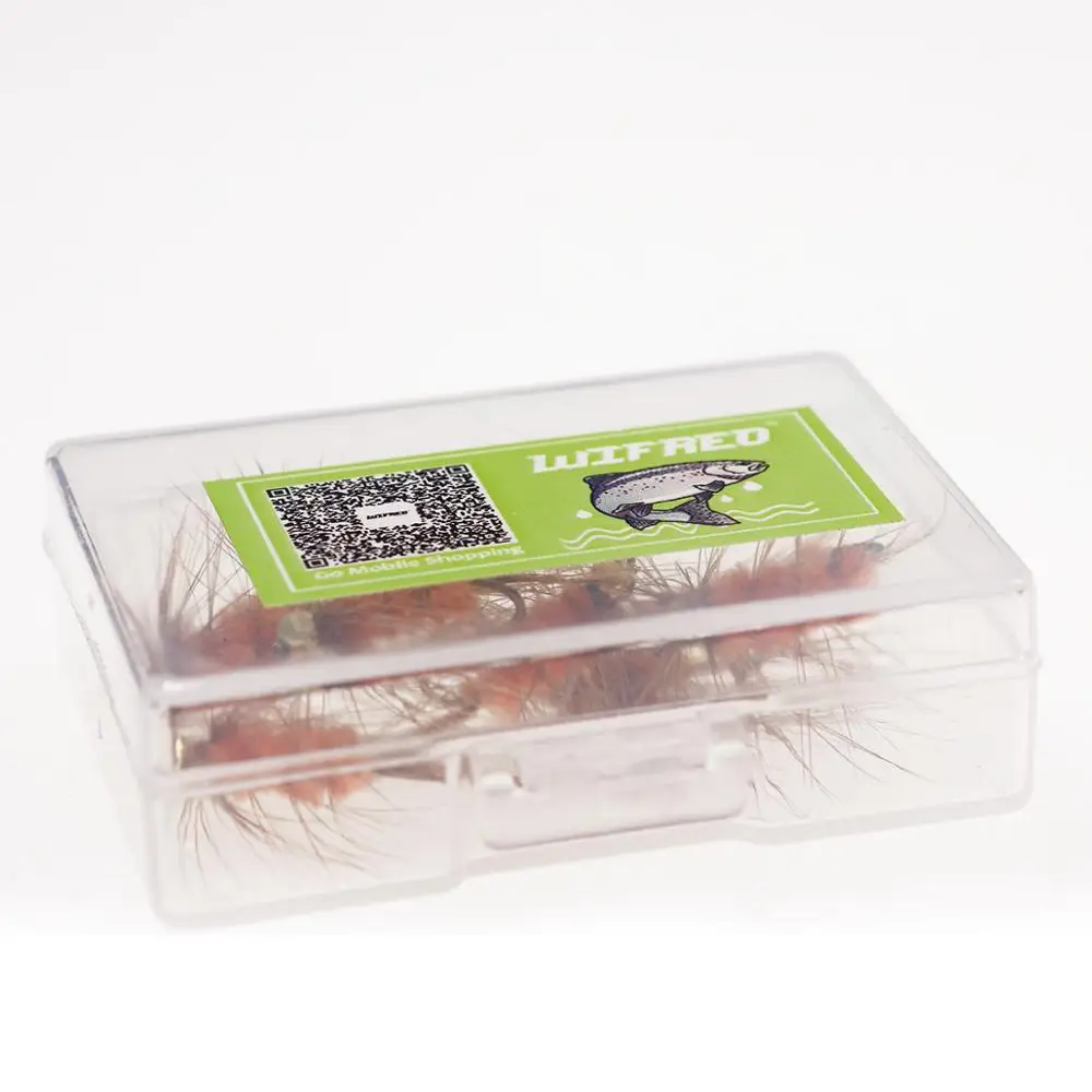 Wifreo 6 шт. 10 # бусины головки коричневые Hackle оранжевые шерстяные черви насекомые